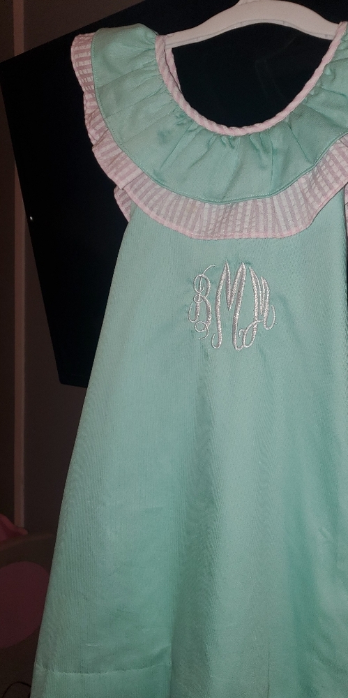 Mint Green Josie Dress Monogrammed "BMM"